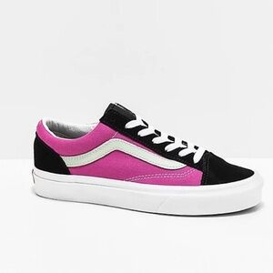 NWT Vans Style 36 Vintage Sport Fuchsia & Black Skate Shoes